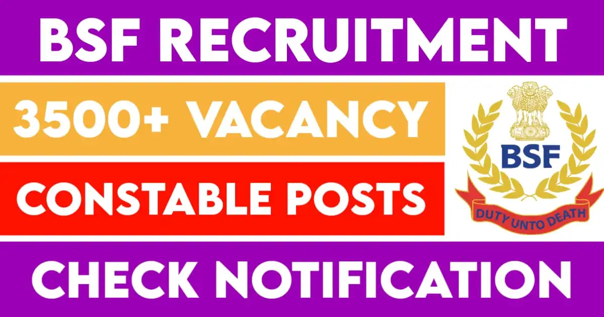 BSF Constable Tradesman Recruitment 2025